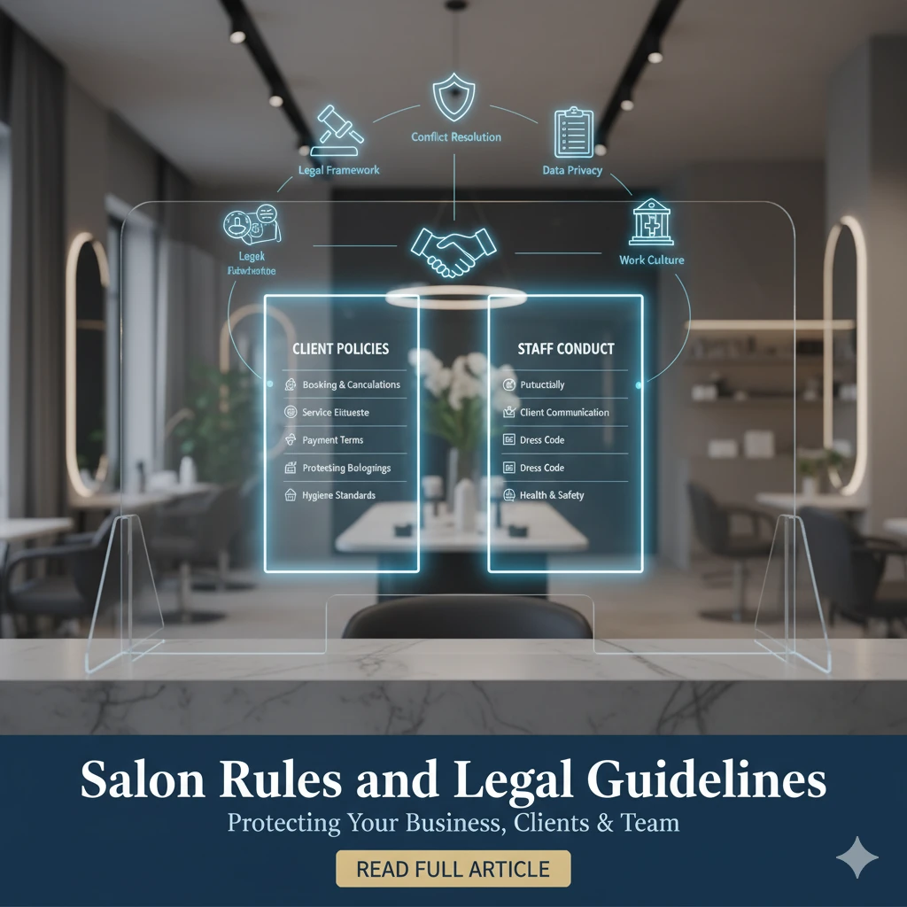 Beauty salon manager ensuring professional conduct and client satisfaction