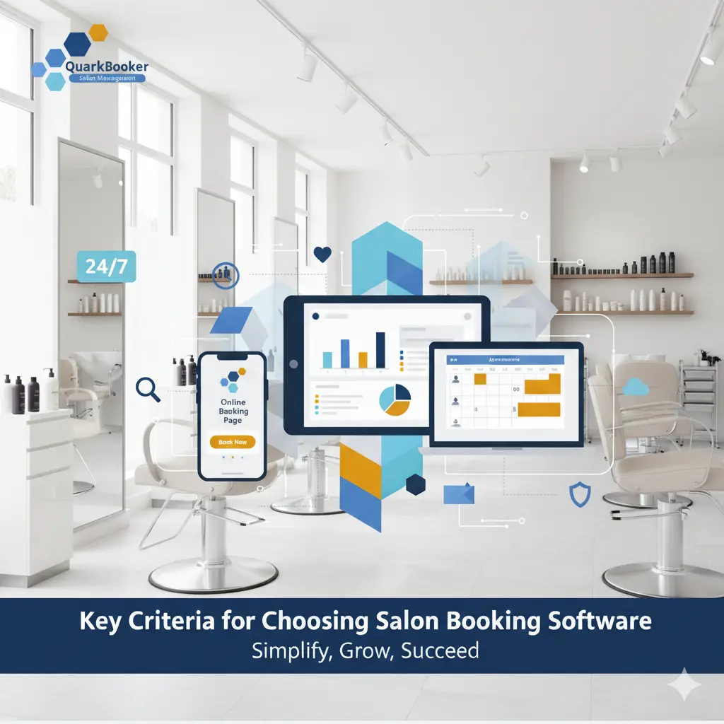 Salon owner managing client appointments using booking software on a tablet