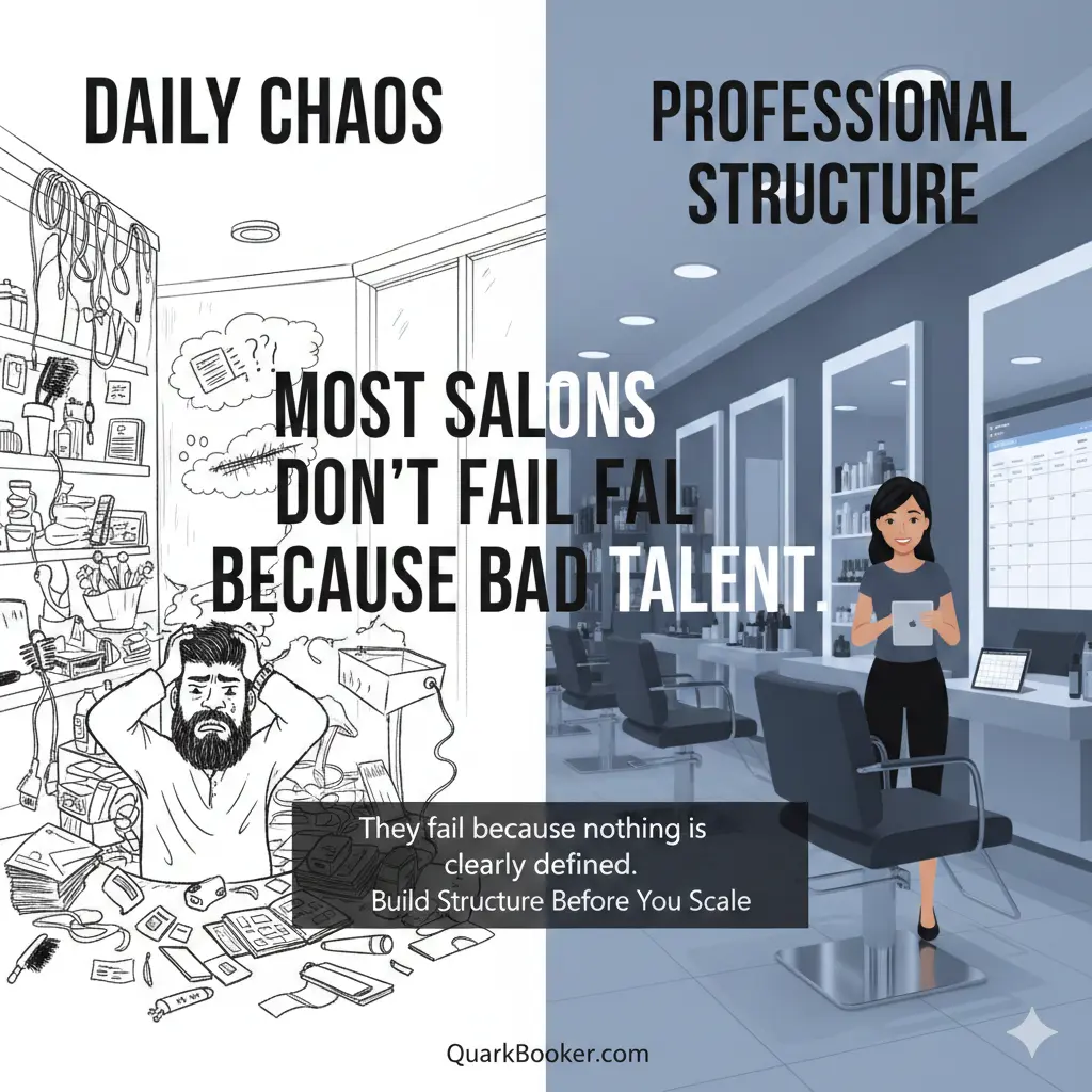 Professional salon team following structured operational rules