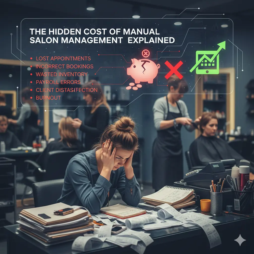Salon owner overwhelmed by manual scheduling and salon management tasks