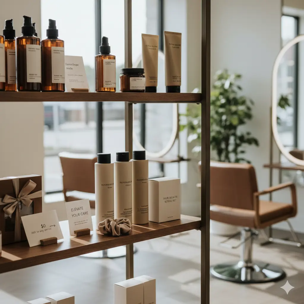 salon owner analyzing revenue and profit strategy in modern beauty salon