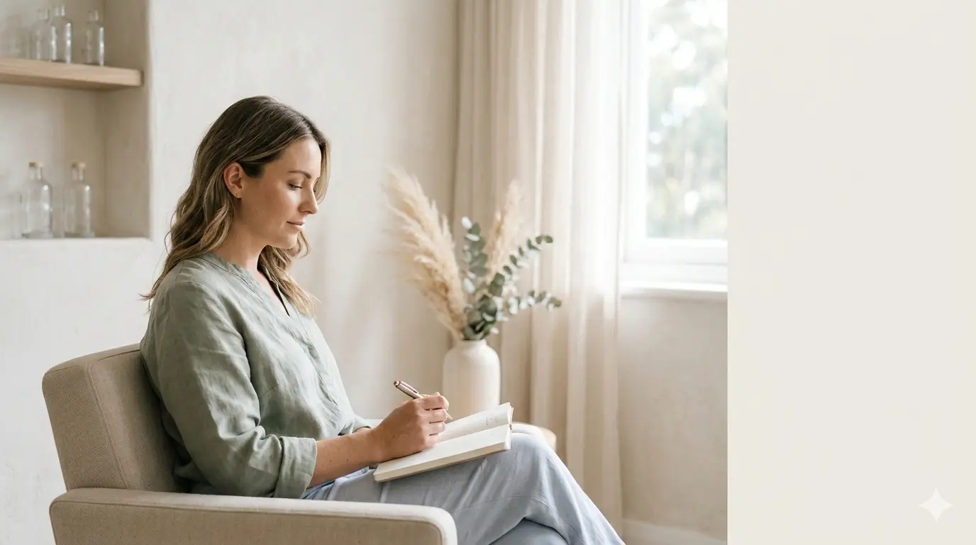 modern hair salon owner using ai salon management software on a tablet to track real time analytics and smart booking schedules