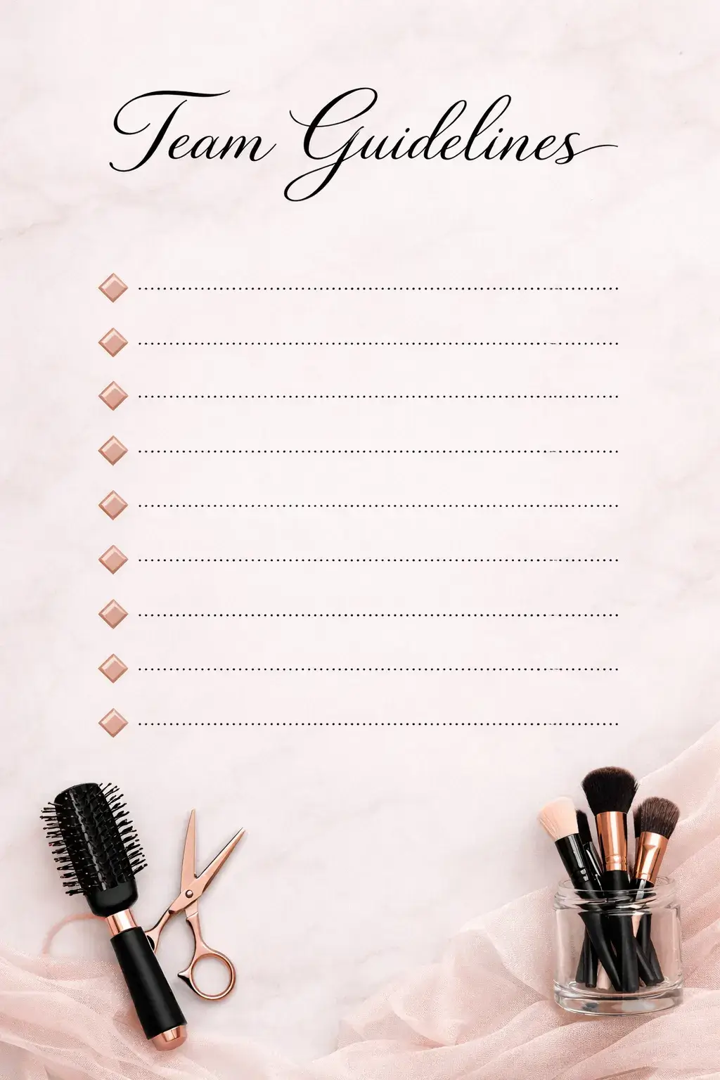 Chic pink and black salon rules for employees Pinterest pin